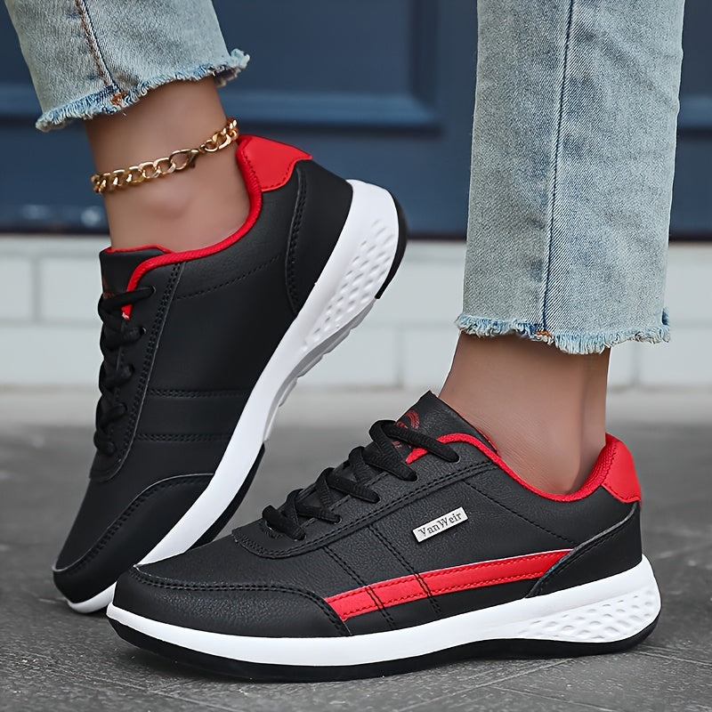 Women's Casual Lace-Up Sneakers with Platform Soft Sole Low Top All-Season