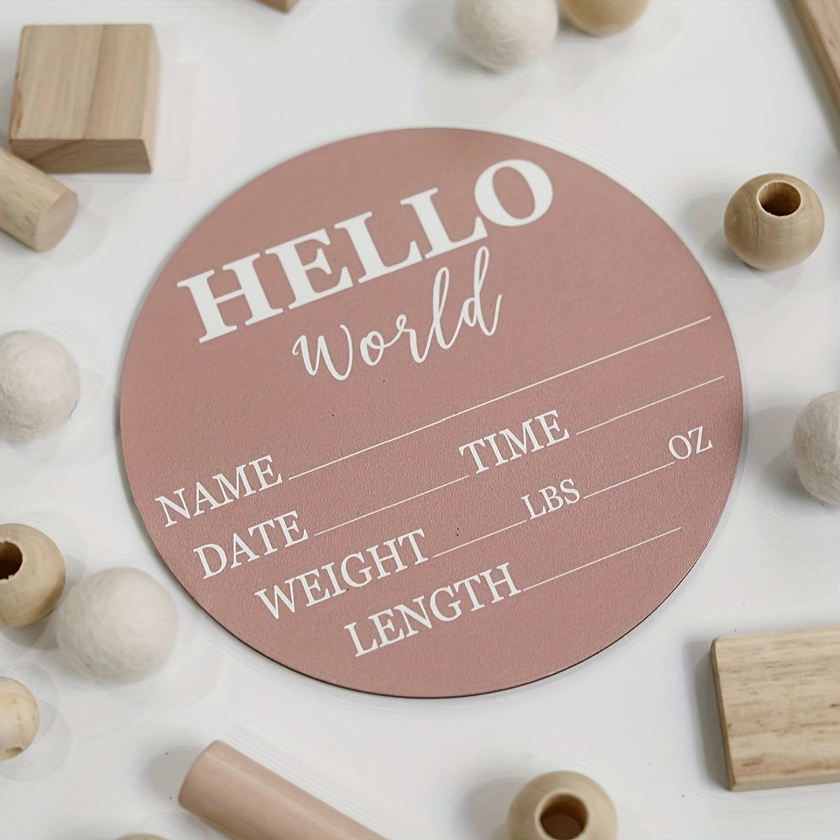 Доска для объявления о рождении с высоким разрешением, напечатанная на дереве натурального цвета, идеальный памятный подарок.