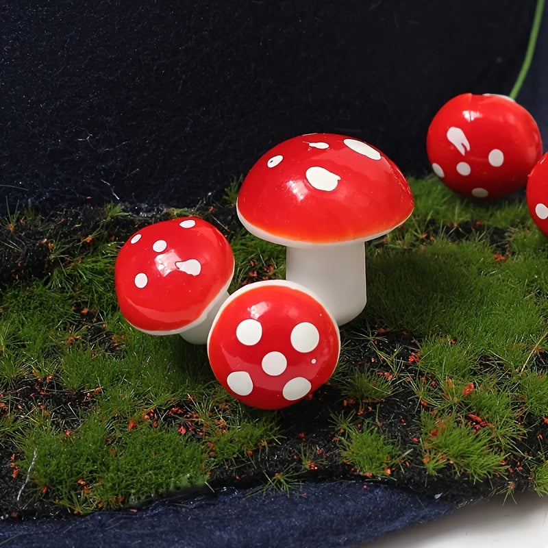 Red Faux Mushroom Flowers for Cake Decor Halloween Christmas Wreaths Crafts