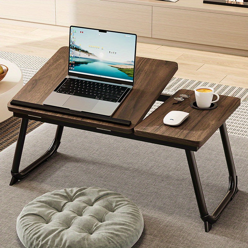 5 pozitsiyali lap stoli, stakan ushlagichi va sirpanishga qarshi chiziq bilan, ko'p funksiyali egiluvchan o'qish stoli, portativ noutbuk stoli, yotoq ish stoli, uy ofisi stoli.