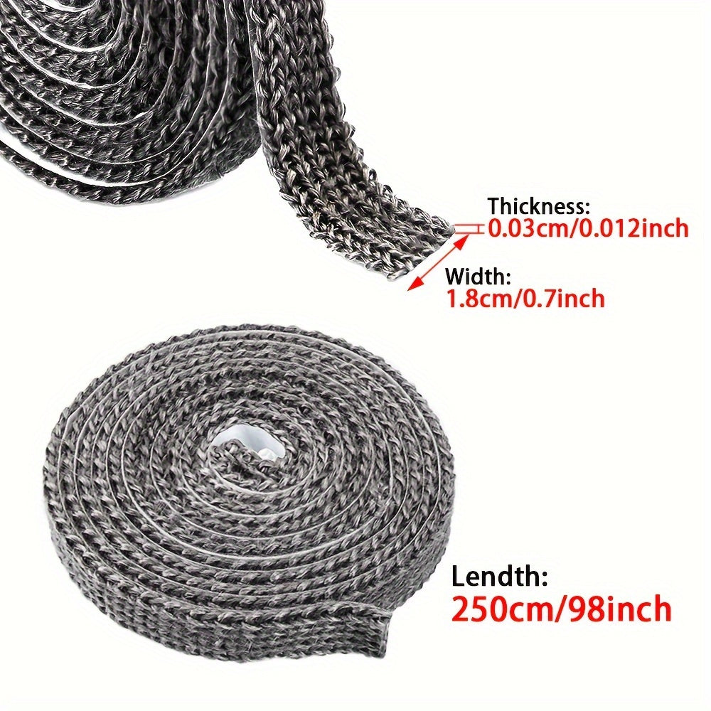 High-Temperature Fiberglass Stove Gasket Rope 2.5m Flame-Resistant Insulation