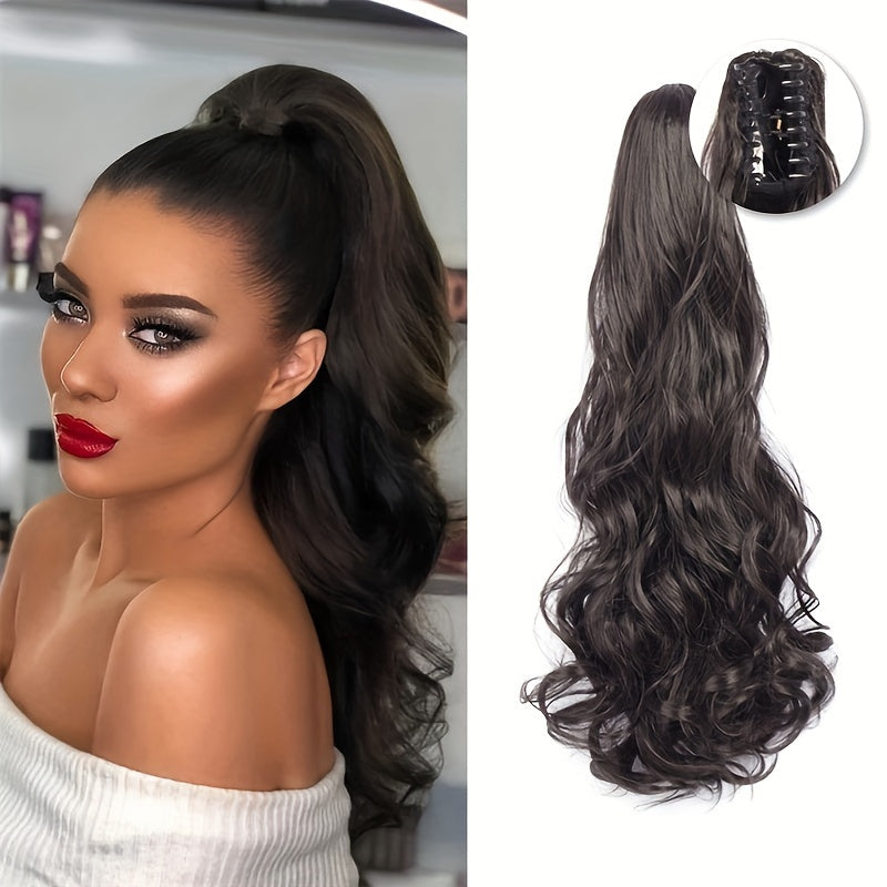 Synthetic Ponytail Extension with Long Curly Waves Claw Clip for Women