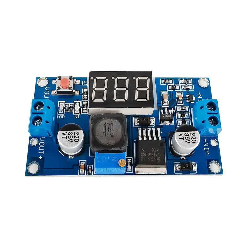 Adjustable DC-DC Buck Converter with LED Display 4-40V Input 1.25-37V Output High Efficiency Panel Mount