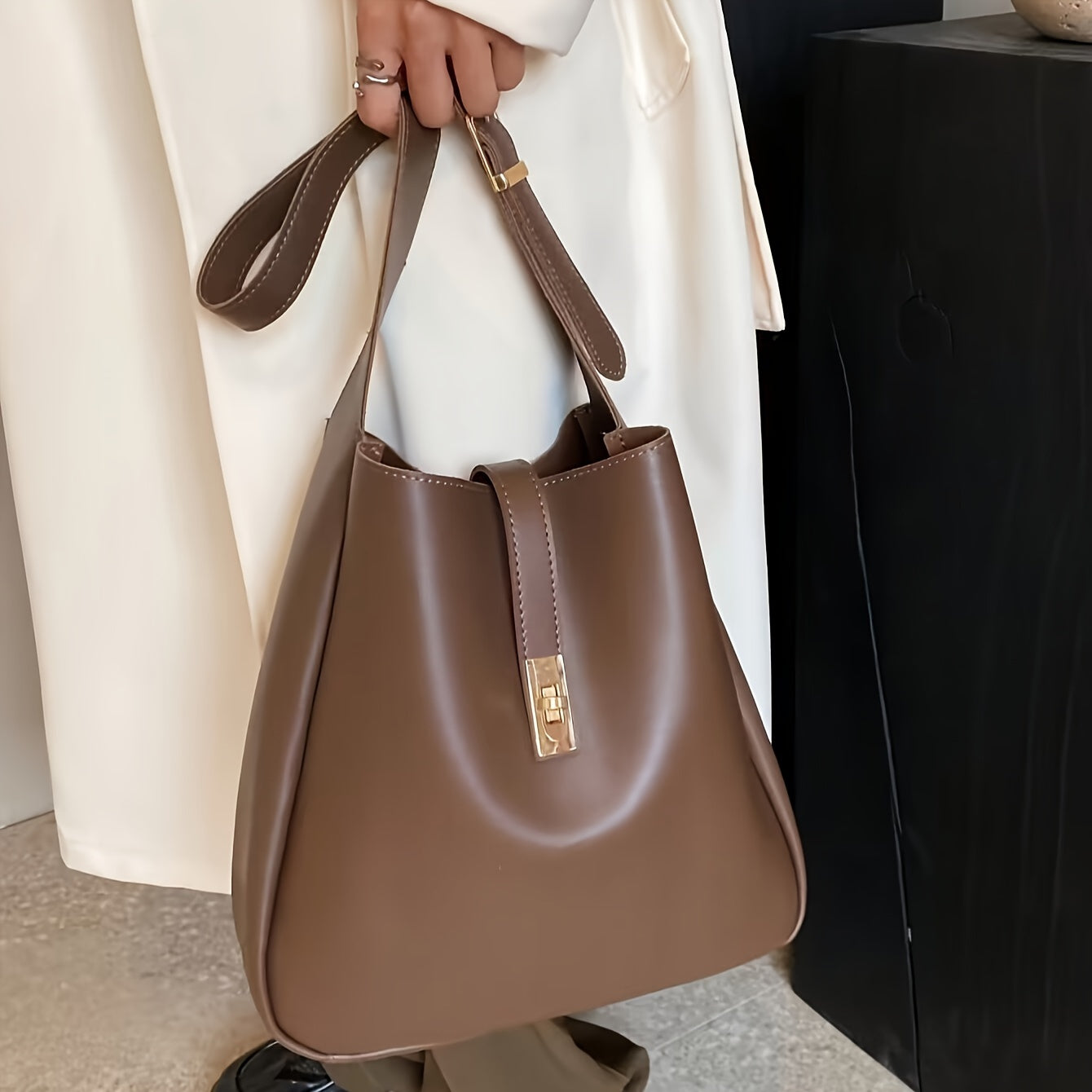 Кошелек из однотонного ПУ с ремешком на запястье в белом хаки кофе