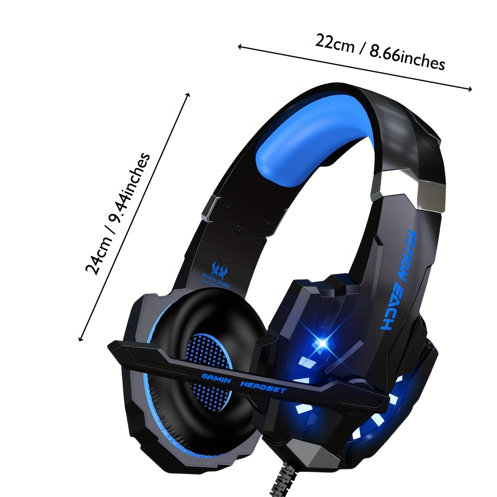 Stereo Gaming Headset with Noise Cancelling Microphone and LED Light for PS4 Xbox One PS5