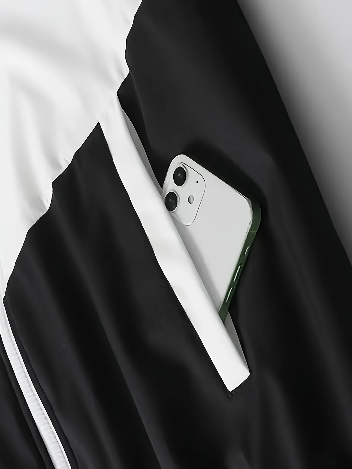 Men's Sports Casual Suit with Patchwork Color Hooded Jacket for Spring Fall