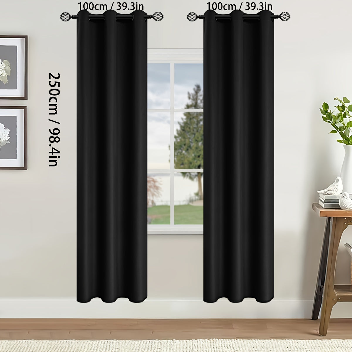 Blackout Curtains for Bedroom and Living Room, UV Protection, Easy Slide
