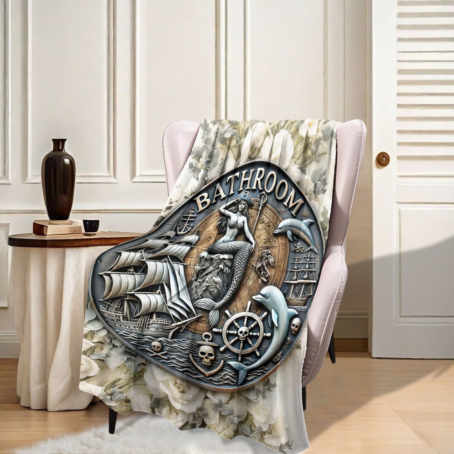 Gray Pattern Flannel Throw Blanket Soft Warm Cozy for Home Camping Travel