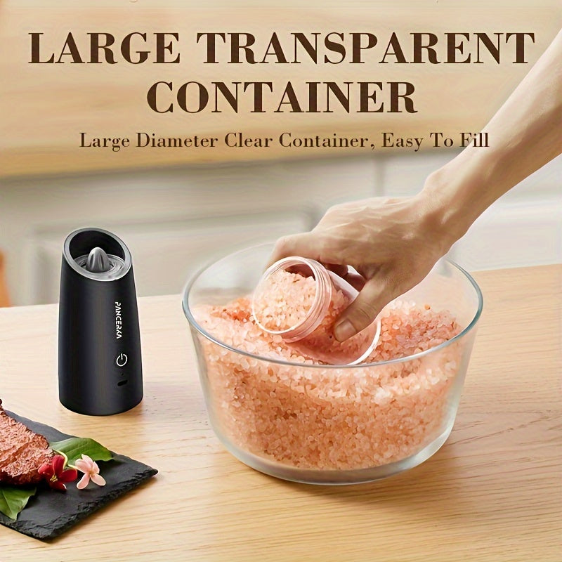 Электрический набор мельниц для перца и соли, перерабатываемый, без батареи, с USB-C, перезаряжаемый, регулируемый крупность, светодиодный свет