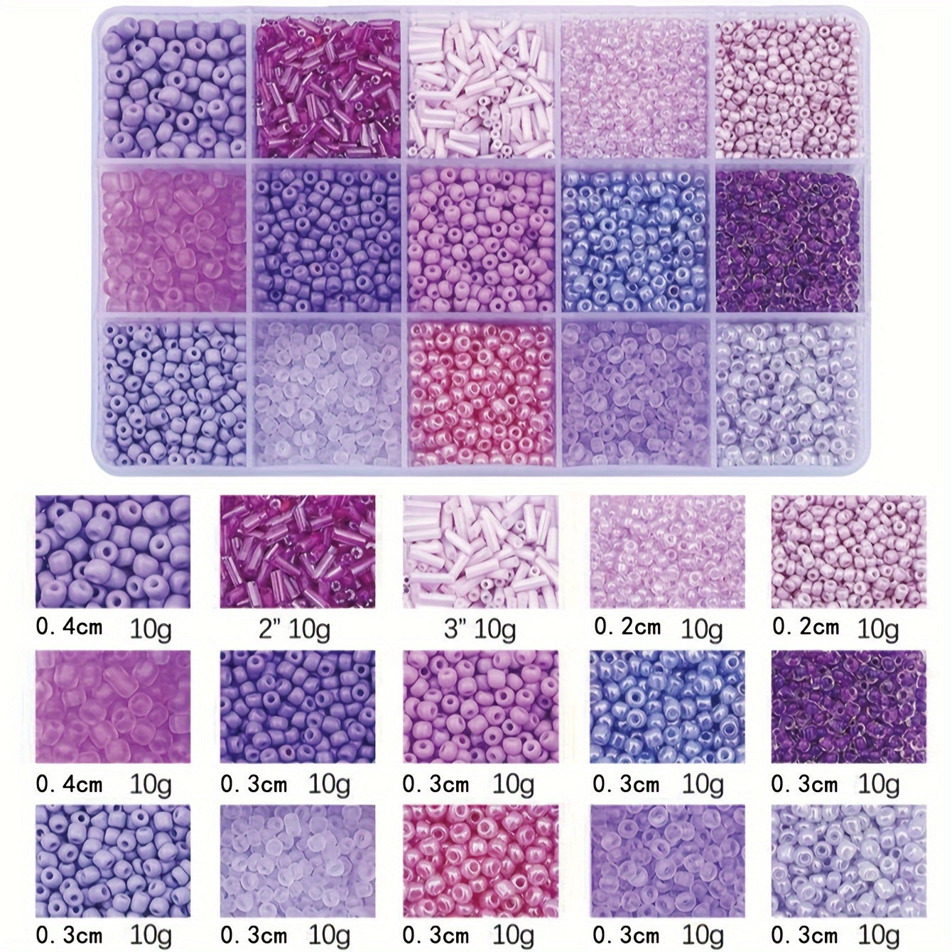 Jewelry Making Kit with Solid Color Rice Beads Tube Beads and Glass Beads