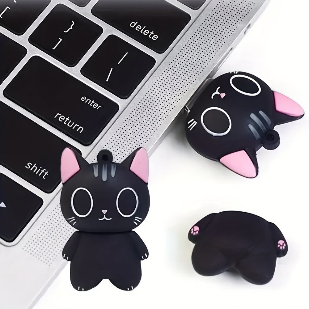 Cute Cat USB Flash Drive 128GB Silicone Portable Data Storage Device