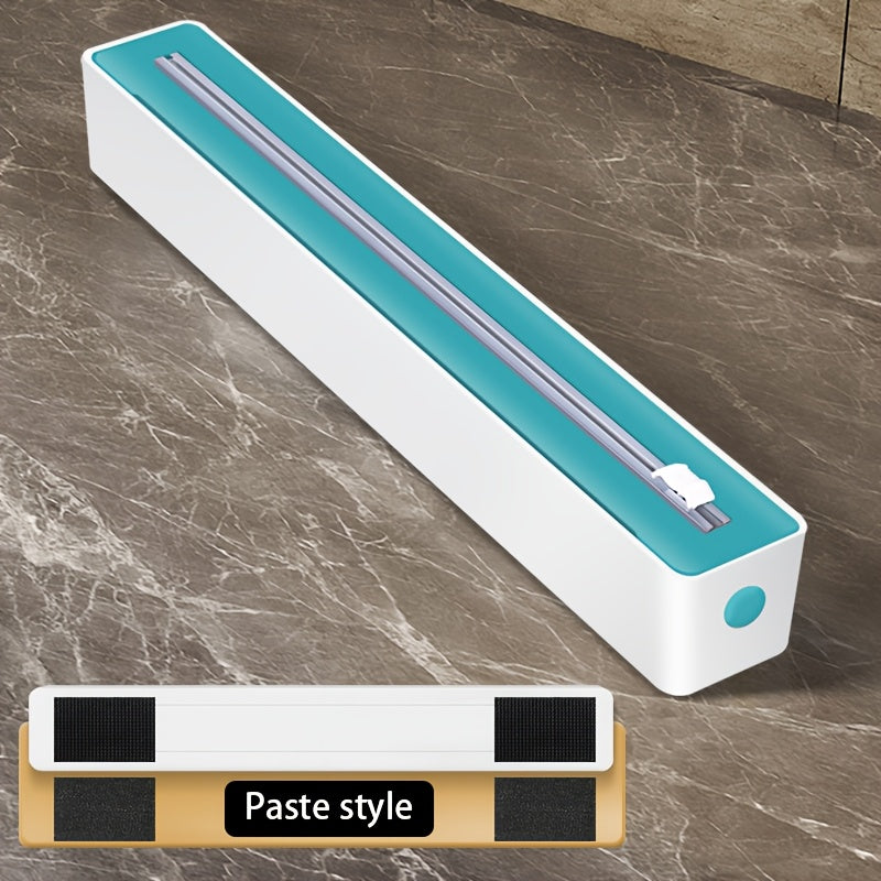 Kitchen Gadget Refillable Plastic Wrap Dispenser with Cutter and Food-Safe Tin Foil Cutting Tool