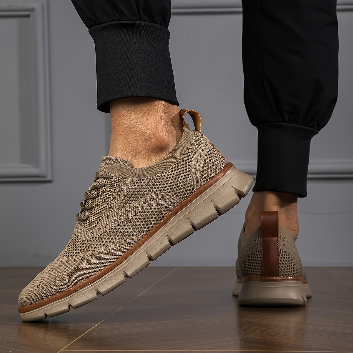 Men's Plus Size Breathable Fabric Sneakers with Non-Slip Soles for Outdoor Activities