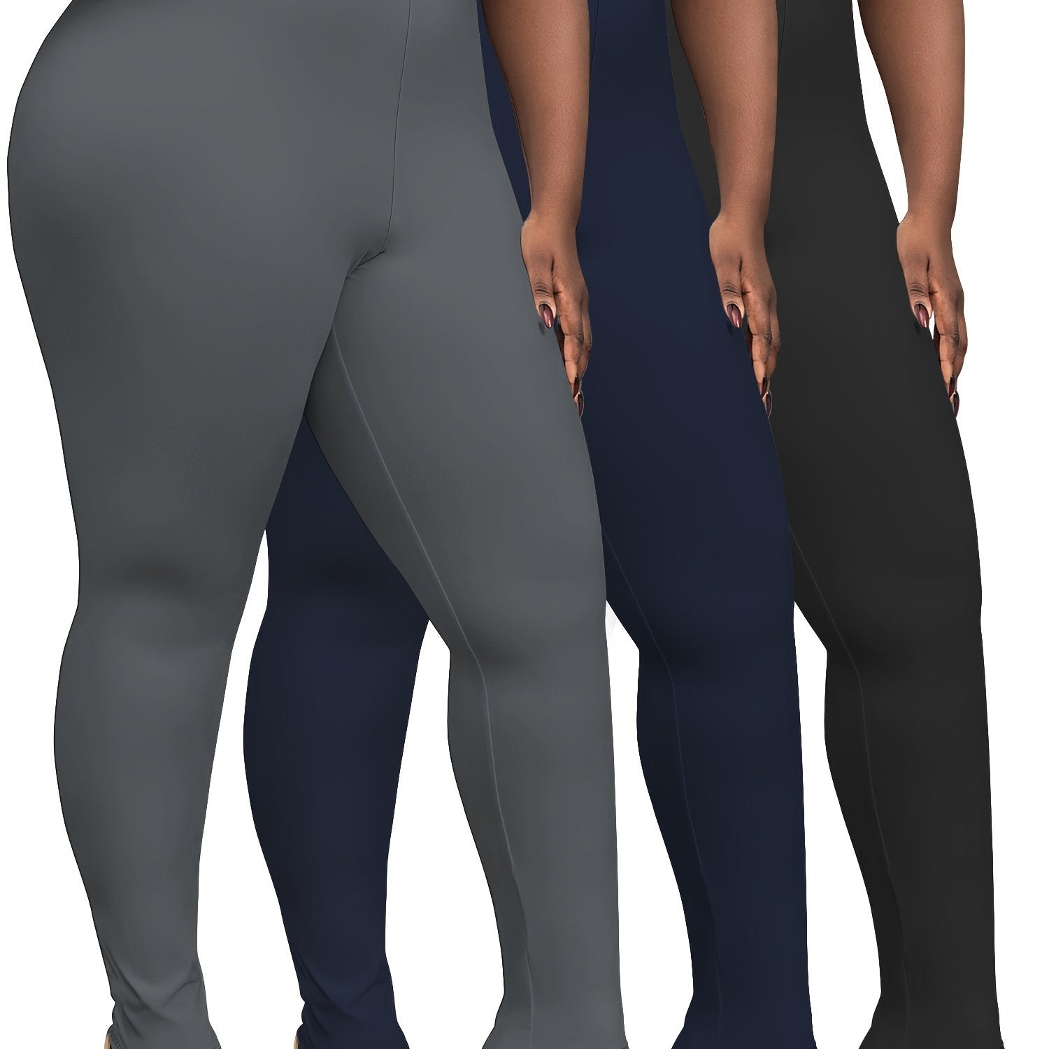 Women's High-Waisted Stretch Leggings Plus Size 9/10 Spring Summer Fall