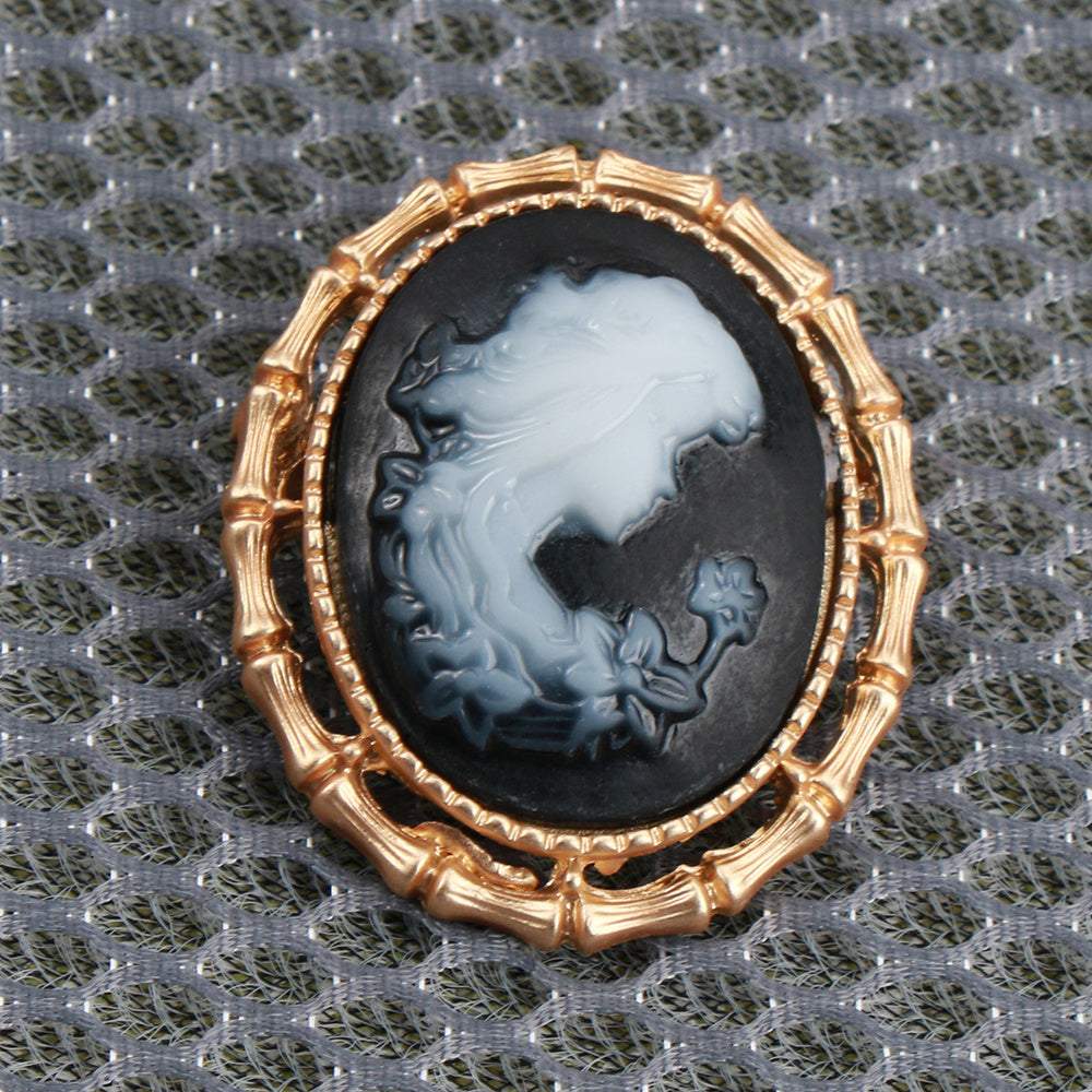 Women's Classic Gold Tone Brooch Pin for Formal Wear