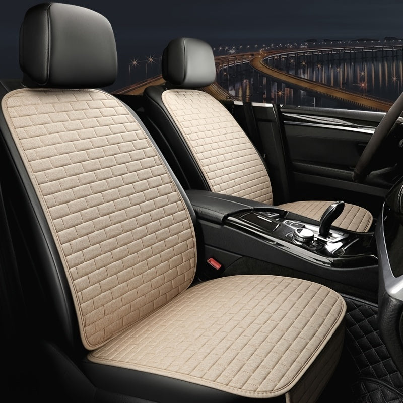 Universal Car Seat Cover Front Set Linen Fabric Protector Cushion