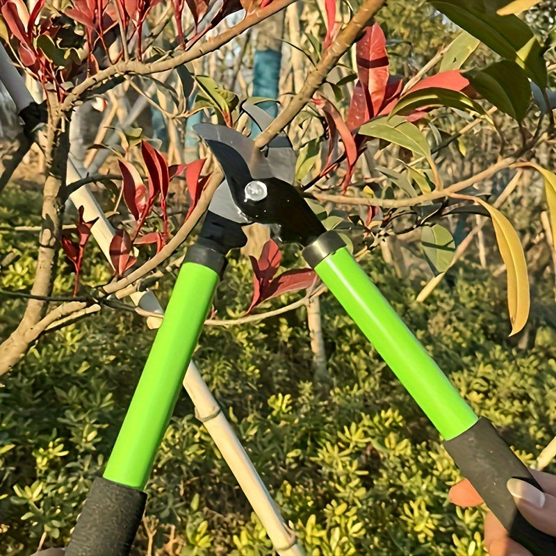 Long-Handle Pruning Shears with SK-5 Carbon Steel Blades for Thick Branches