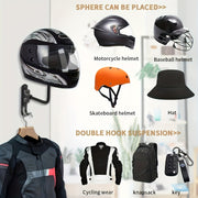 Motorcycle Helmet Rack Wall Mount Aluminum Alloy Heavy Duty Bike Helmet Holder