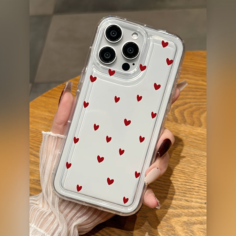Чехол Red Heart Soft для Iphone 14 Pro Max, совместимый с несколькими моделями, с минималистичным дизайном и защитой от падений.