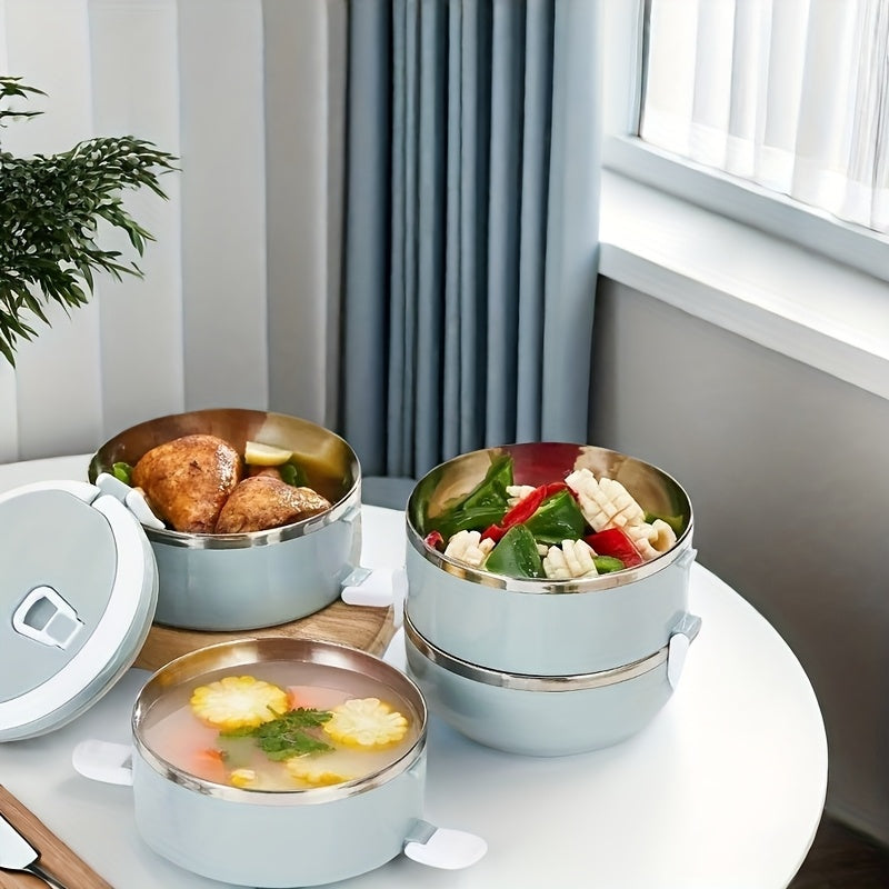 Stainless Steel Multi-Layer Lunch Box with Large Capacity Leak-Proof Bento Container