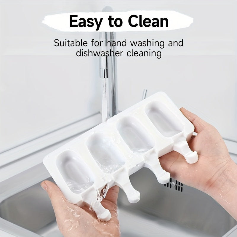 Silicone muzqaymoq shakli 3/4/8 bo'lakli qayta ishlatiladigan popsicle tayyorlagich uy uchun