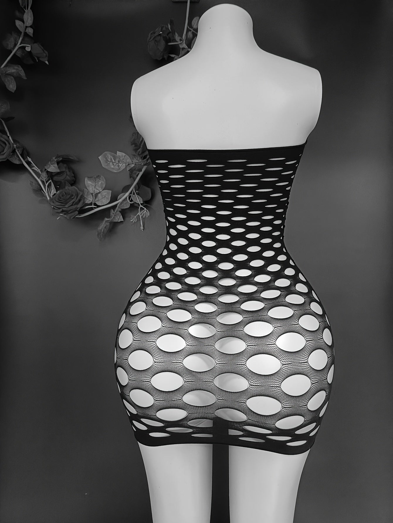 Women's Mesh Bodycon Dress with Cut-Outs Plus Size Lingerie