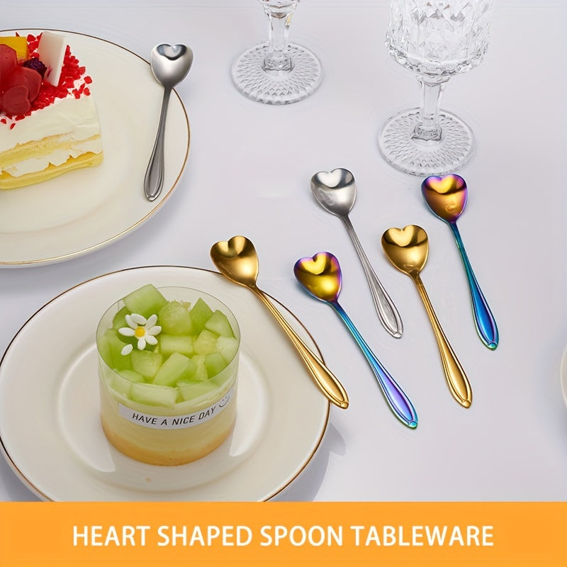 Valentine's Day Couple Love Ice Spoon Set Stainless Steel 4 or 8 Piece Kitchen Utensils