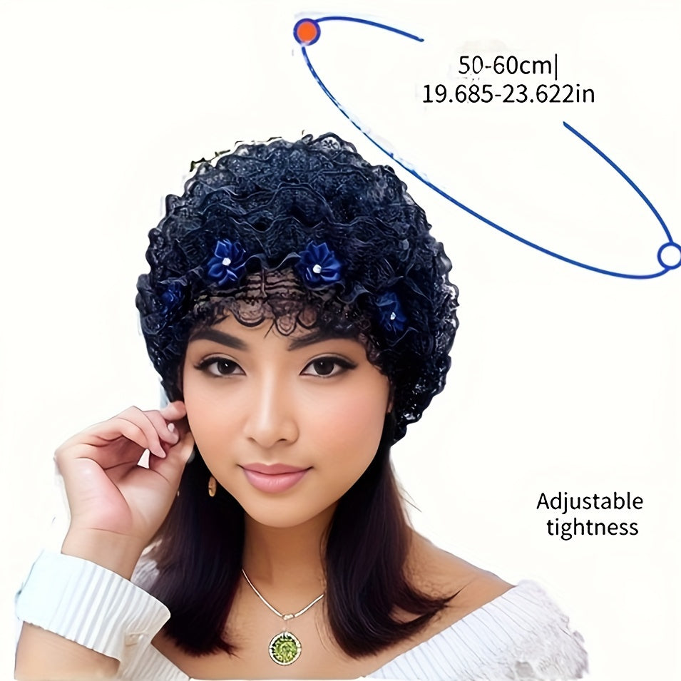 Ayollarlar uchun Lacy Turban Shlyapa, shaxsiylashtirilgan qatlamli gazli nafas oladigan Chemo Shlyapa, bir rangli