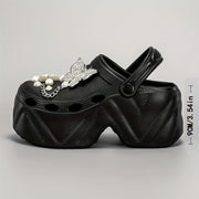 Women's Butterfly Flower High Heel Shoes Breathable EVA Casual