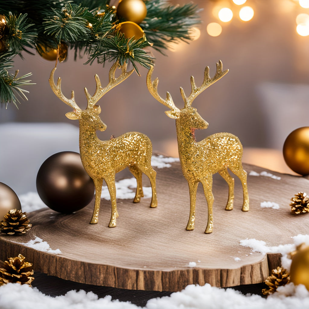 Christmas Reindeer Figurines Set 2 or 6 Pieces Holiday Decor and Gifts