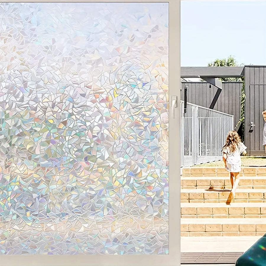 Self-Adhesive PVC Glass Window Film Waterproof Moisture-Resistant UV-Resistant for Bathroom and Living Room