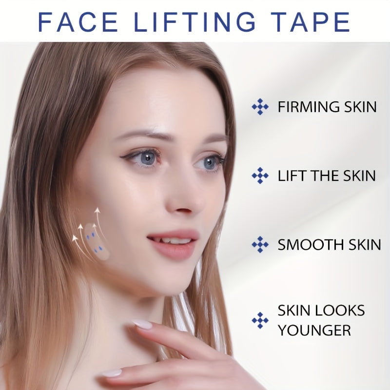 Ko'zlar, jag' va bo'yin uchun yuzni ko'tarish lentasi, suv o'tkazmaydigan, teriga do'st, yengil bej