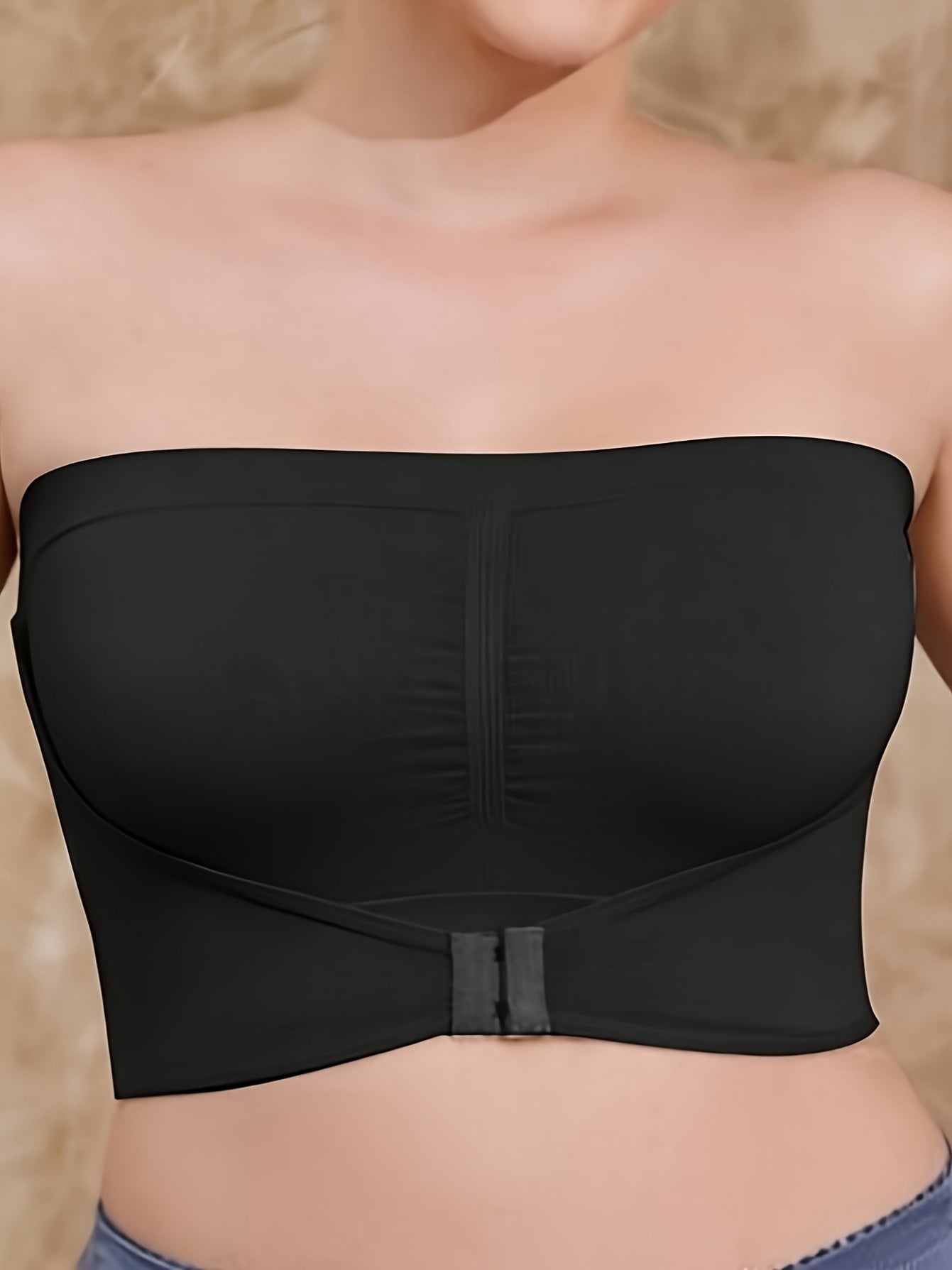 Plus Size Women's Sports Bra Breathable No-Shoulder Adjustable Workout Yoga