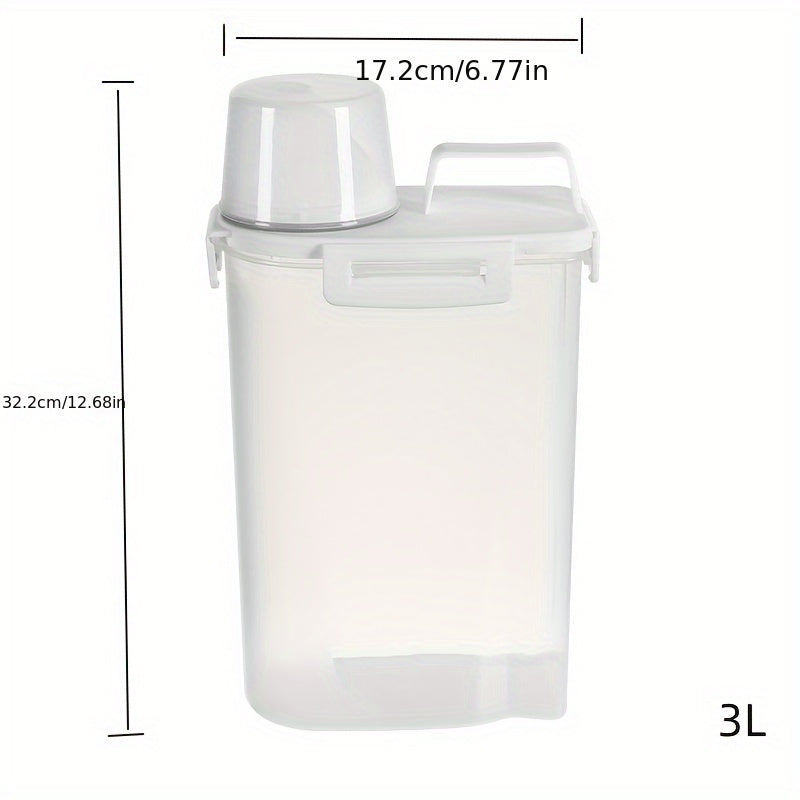 Kitchen Storage Containers Set with Rice Barrels, Fresh-Keeping Boxes and Measuring Cups