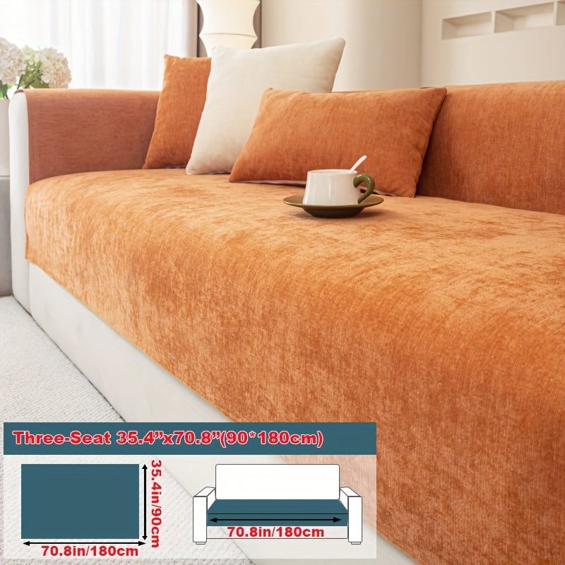 Chenille Sofa Cover for Armchairs and 4-Seater Sofas Pet-Friendly Non-Slip Machine Washable