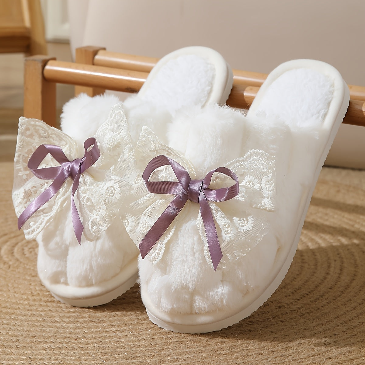 Women's Slip-On Indoor Slippers Soft Fabric Non-Slip EVA Sole Pastel Pink Black Gray Beige