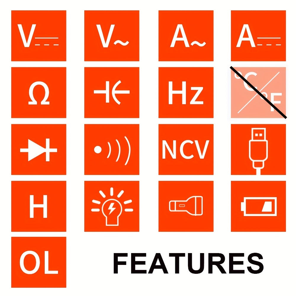 Digital Multimeter LCD Display USB Rechargeable 36V 0.01 Accuracy Wear-Resistant