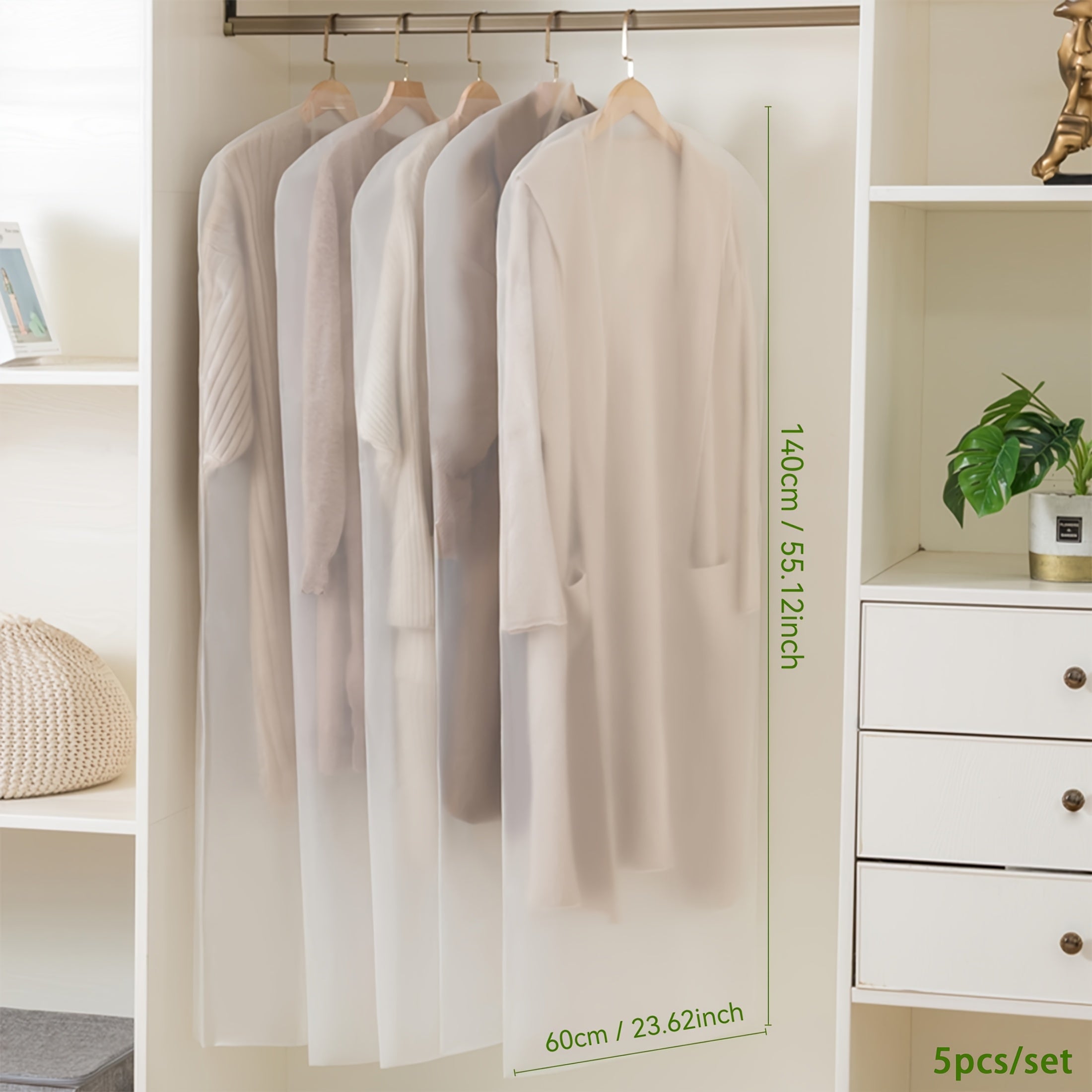 5-to'plam shaffof kiyim qoplami, pastki ochilish bilan, yengil changga chidamli, hasharotlarga qarshi