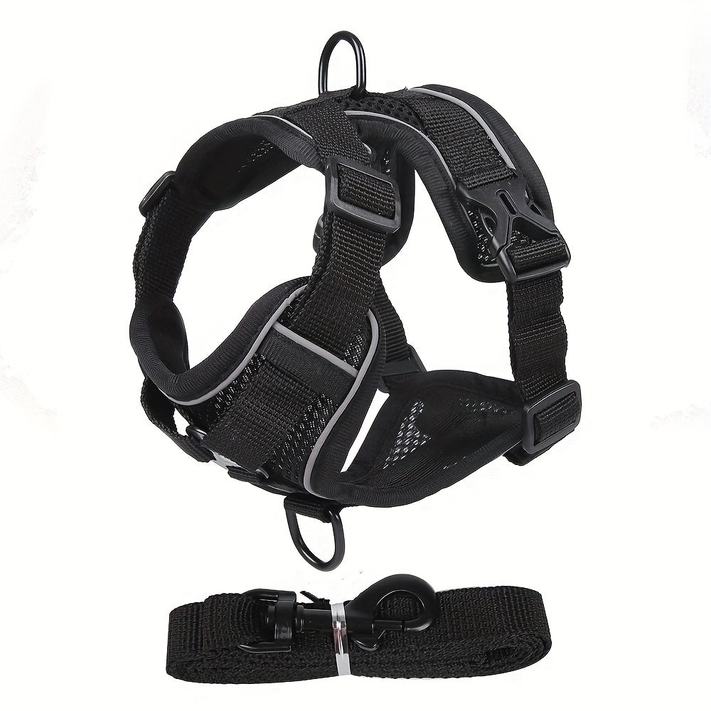 Breathable Reflective Vest-Style Cat Harness Set with Walking Rope for Outdoor Walks and Training