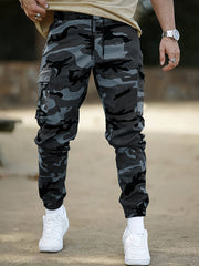 Men's Camouflage Cargo Pants Polyester Casual Outdoor Spring Fall