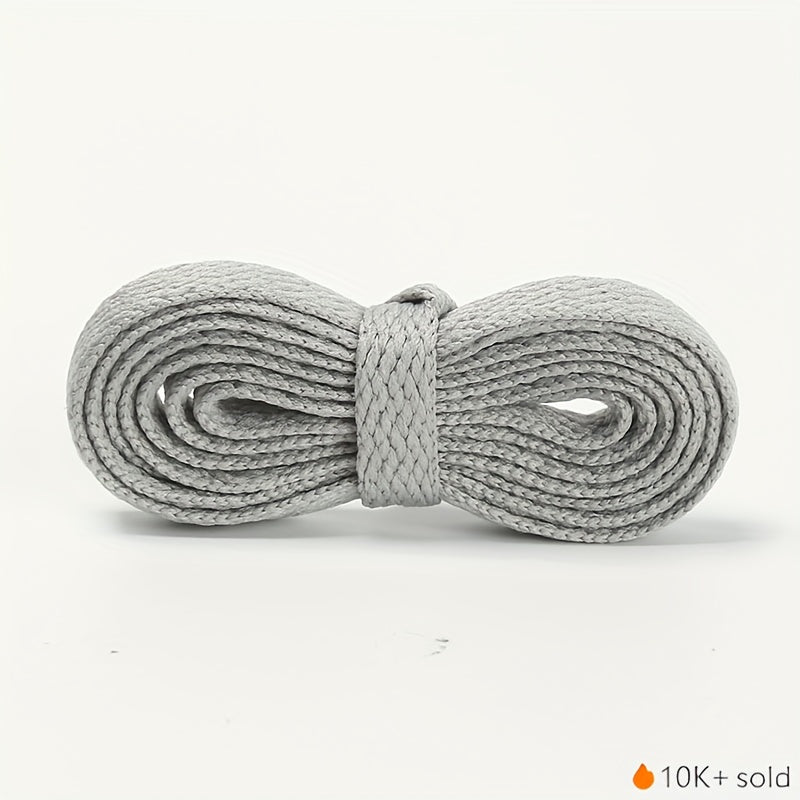 Unisex Flat Shoe Laces Polyester Black White Gray Sneakers Casual