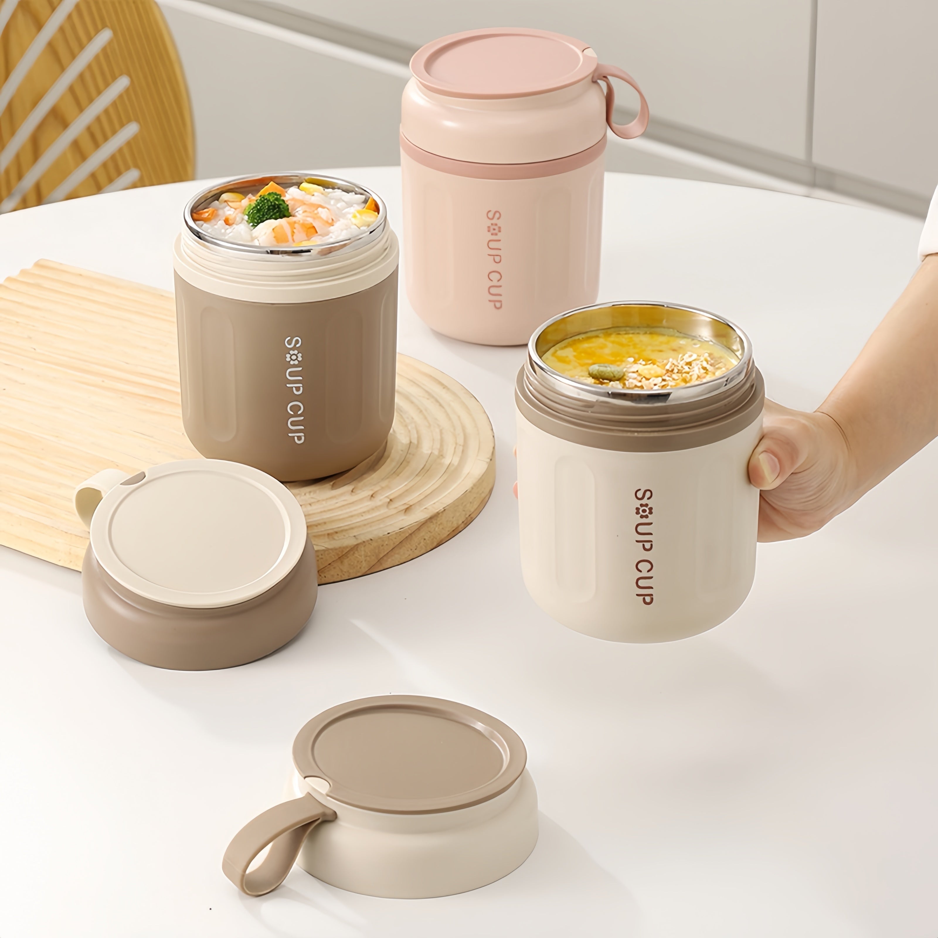 Naychali dizayni va klipli qopqog'i bilan zanglamaydigan po'latdan yasalgan oziq-ovqat idishlari, sho'rva, issiq yoki sovuq taomlar uchun ko'p maqsadli, oqim o'tkazmaydigan termal konteyner - qulay qayta ishlatiladigan va tozalash uchun oddiy.