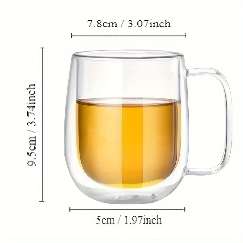 Double Wall Borosilicate Glass Mug for Hot and Cold Beverages 12oz