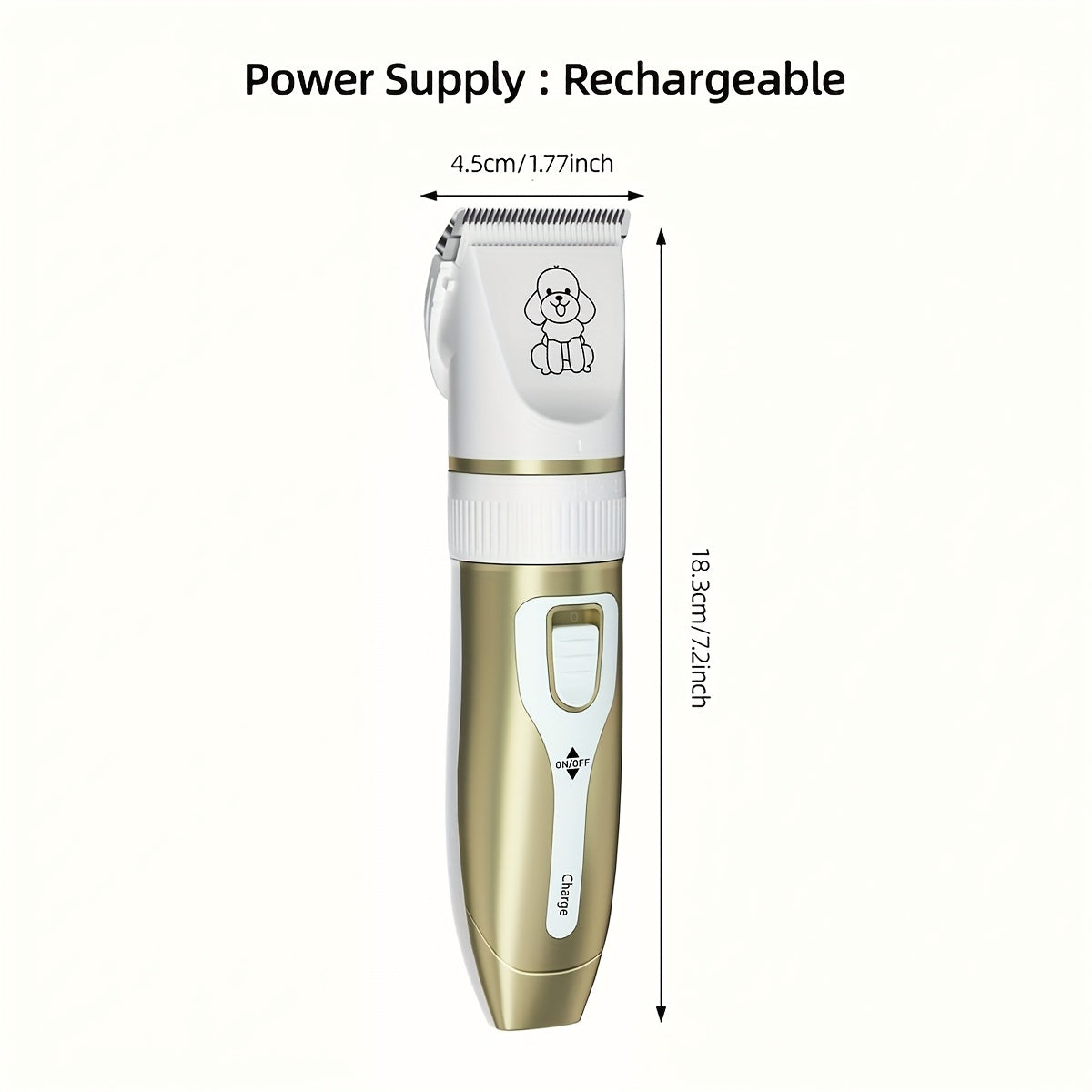Pet Grooming Kit with USB Rechargeable Electric Clippers and Brush Set for Dogs and Cats, Ceramic Blades, 6mm and 12mm Combs