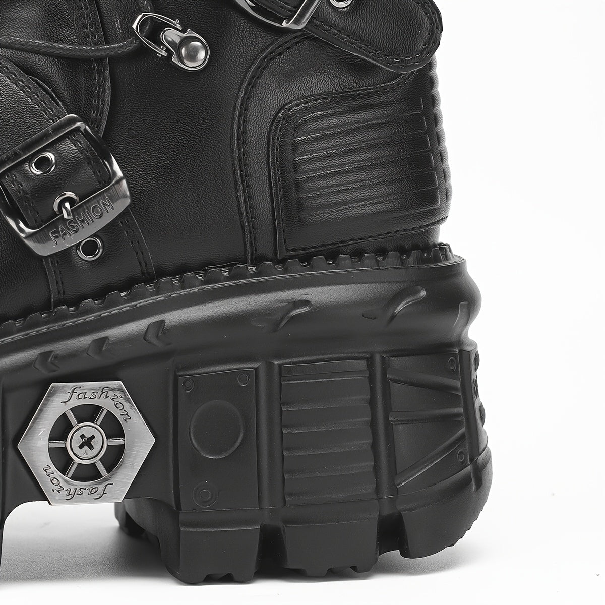 Women's Gothic Cyberpunk Combat Boots Solid Color All-Season Platform Heel