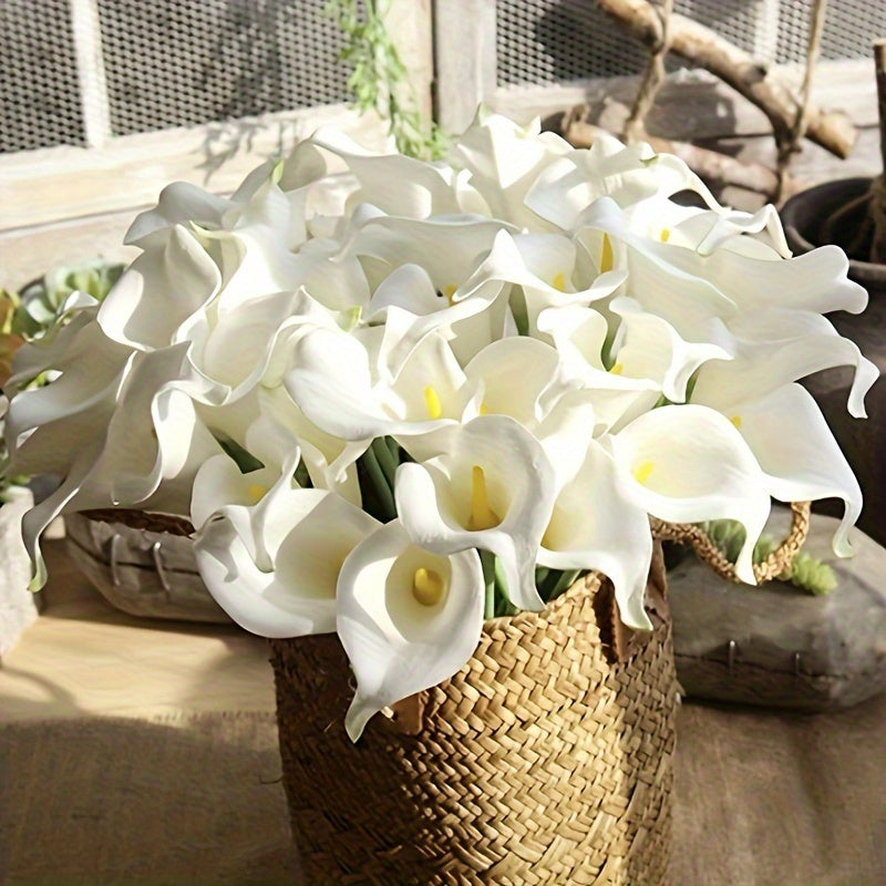 10-Piece Artificial Calla Lily Bouquet for Weddings and Home Decor
