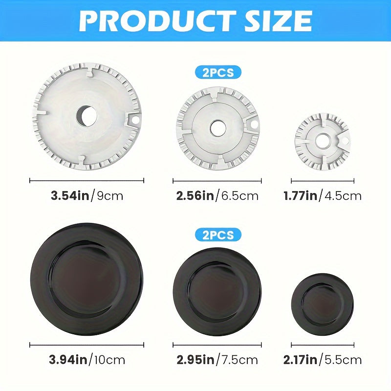 Gaz va elektr pechlar uchun 8 dona alyuminiy qotishma pech o'choq qopqog'i to'plami