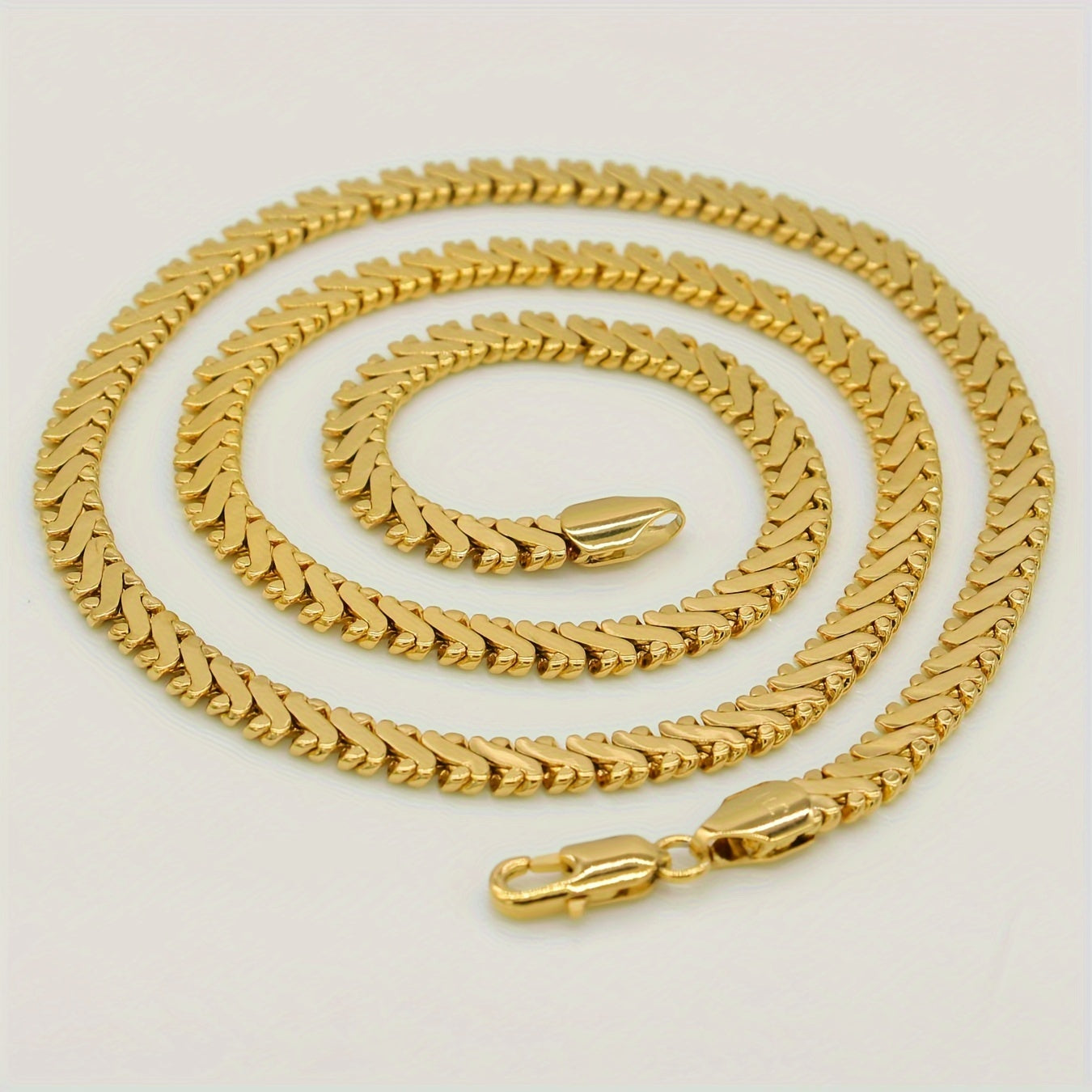 Gold-Plated Brass Necklace with Hip-Hop Influence 45.72cm for Weddings and Casual Wear