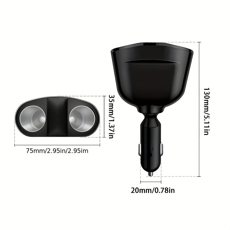 Dual Port Car Charger Fast Charging USB Type-C Adapter Universal Compatibility