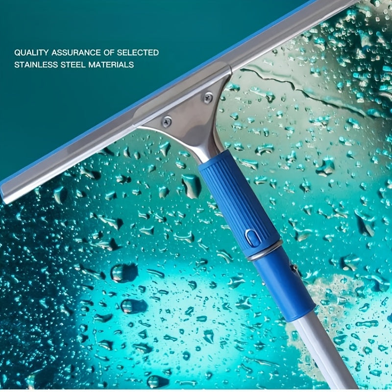 Set of 4 Window Cleaning Tools with Adjustable Handle and Microfiber Pads